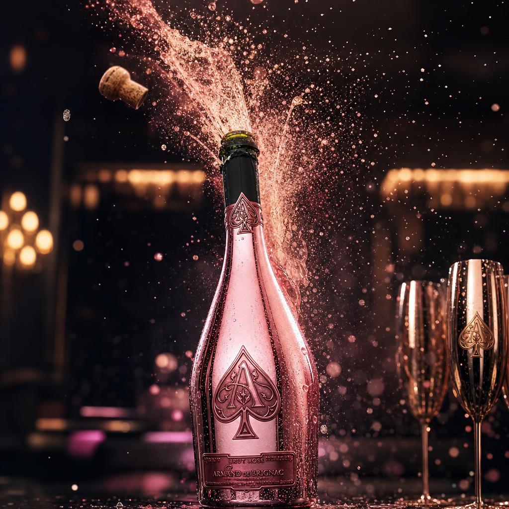 Armand de Brignac Ace of Spades Rosé bottle presentation